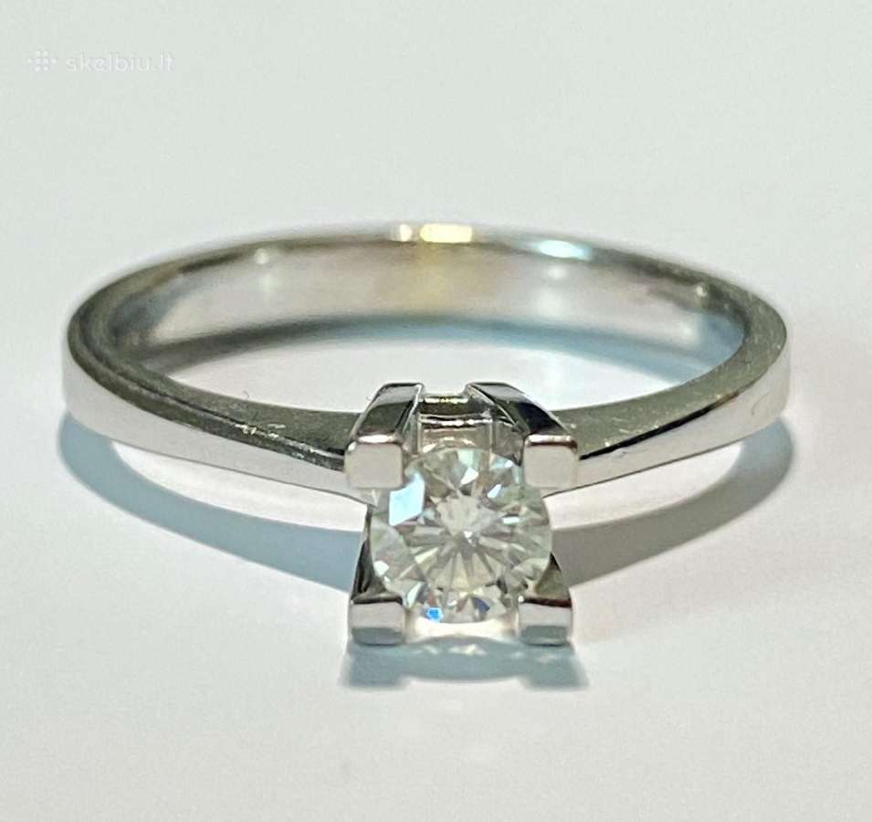 Auksinis žiedas 585 praba 0.23 ct briliantas - nuotraukos Nr. 9