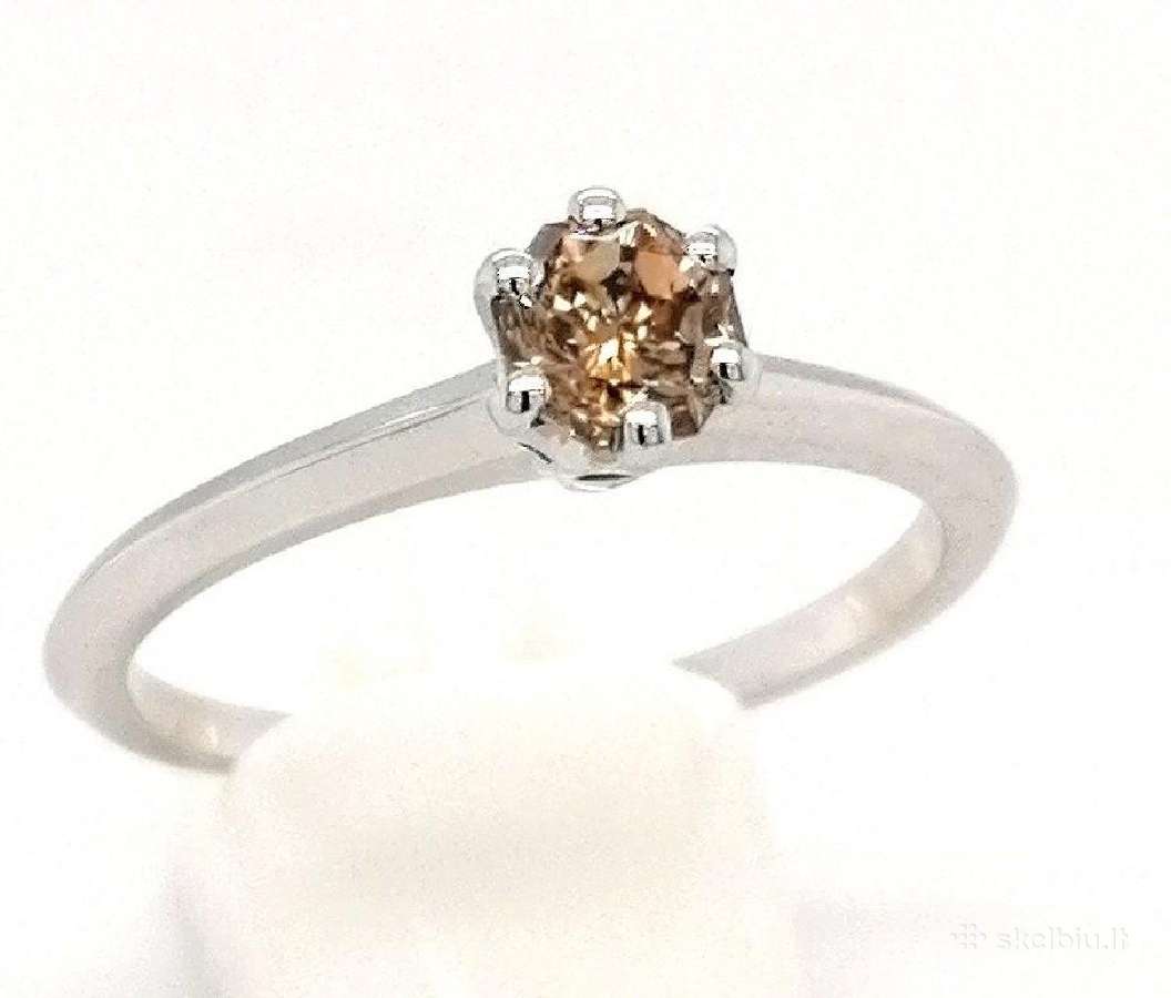 Auksinis žiedas 18k natūralus 0.50 ct deimantas