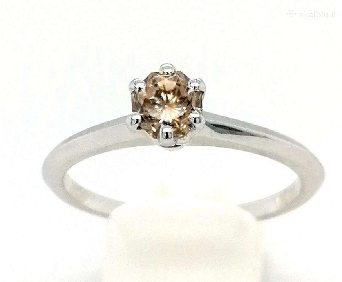 Auksinis žiedas 18k natūralus 0.50 ct deimantas - nuotraukos Nr. 2