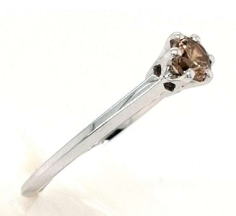 Auksinis žiedas 18k natūralus 0.50 ct deimantas - nuotraukos Nr. 4