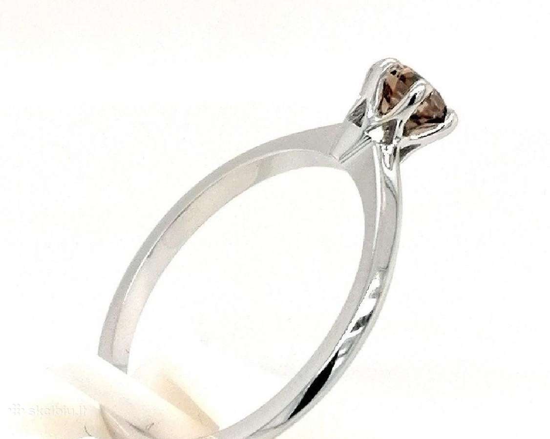 Auksinis žiedas 18k natūralus 0.50 ct deimantas - nuotraukos Nr. 6
