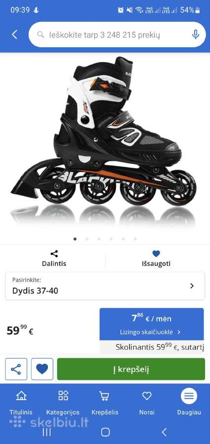 Reguliuojamo dydžio riedučiai Blackwheels Sonic - nuotraukos Nr. 9