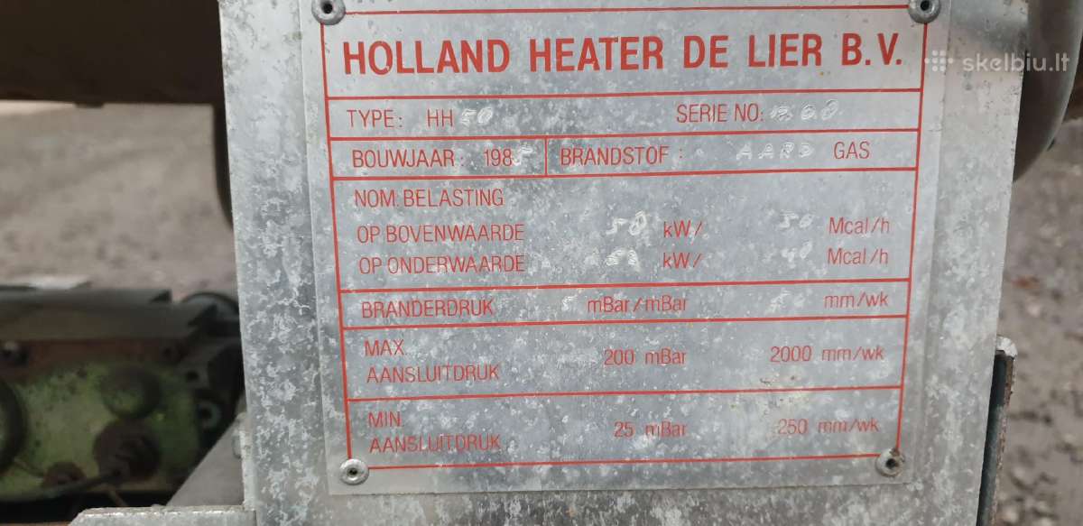 Pramoninis oro šildytuvas Holland Heater 50 Kw. - nuotraukos Nr. 13