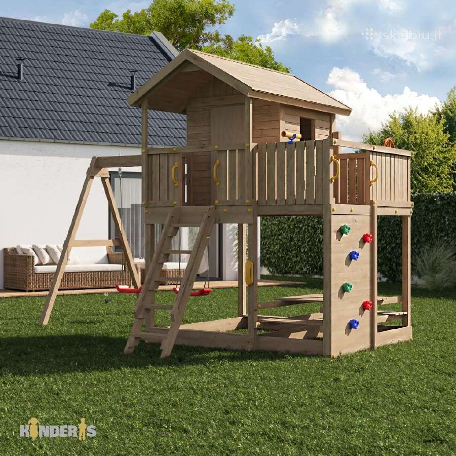 Medinė žaidimų aikštelė su sūpynėmis "Mėnuliukas" - nuotraukos Nr. 5