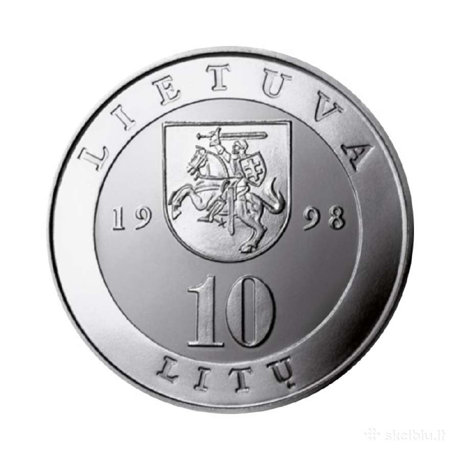 10 litų moneta Vilnius, Lietuva 1998 - nuotraukos Nr. 2