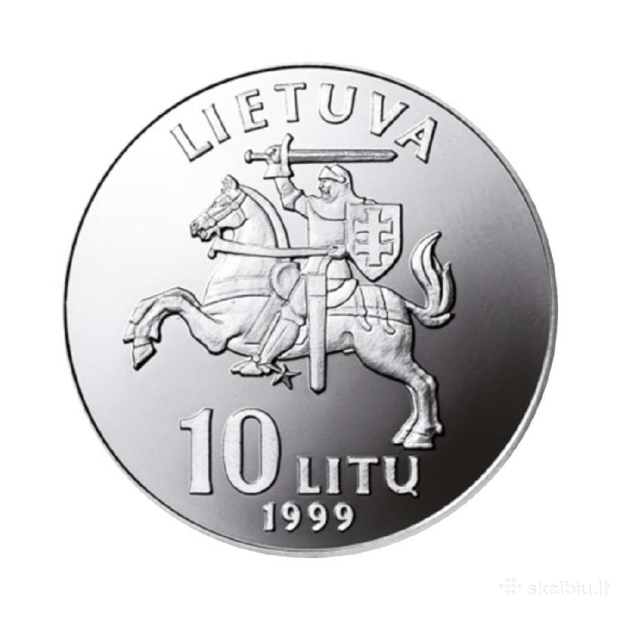 10 litų moneta Kaunas, Lietuva 1999 - nuotraukos Nr. 2