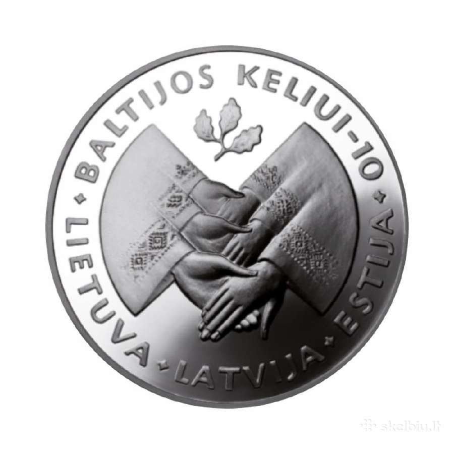 50 litų moneta Baltijos kelio 10-mečiui