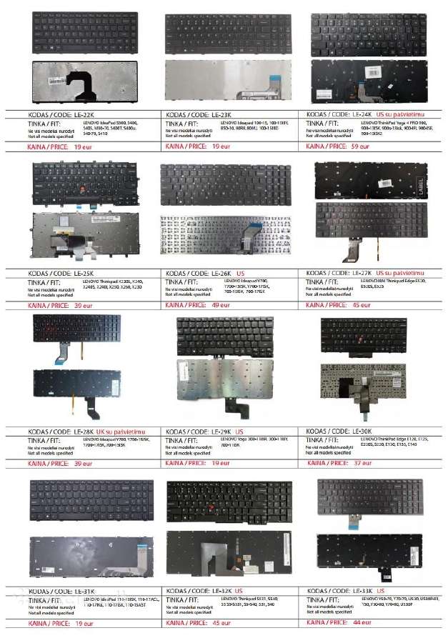 Lenovo nešiojamų kompiuterių klaviatūros geriausia - nuotraukos Nr. 3