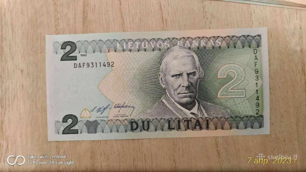 2 litai Unc - nuotraukos Nr. 2