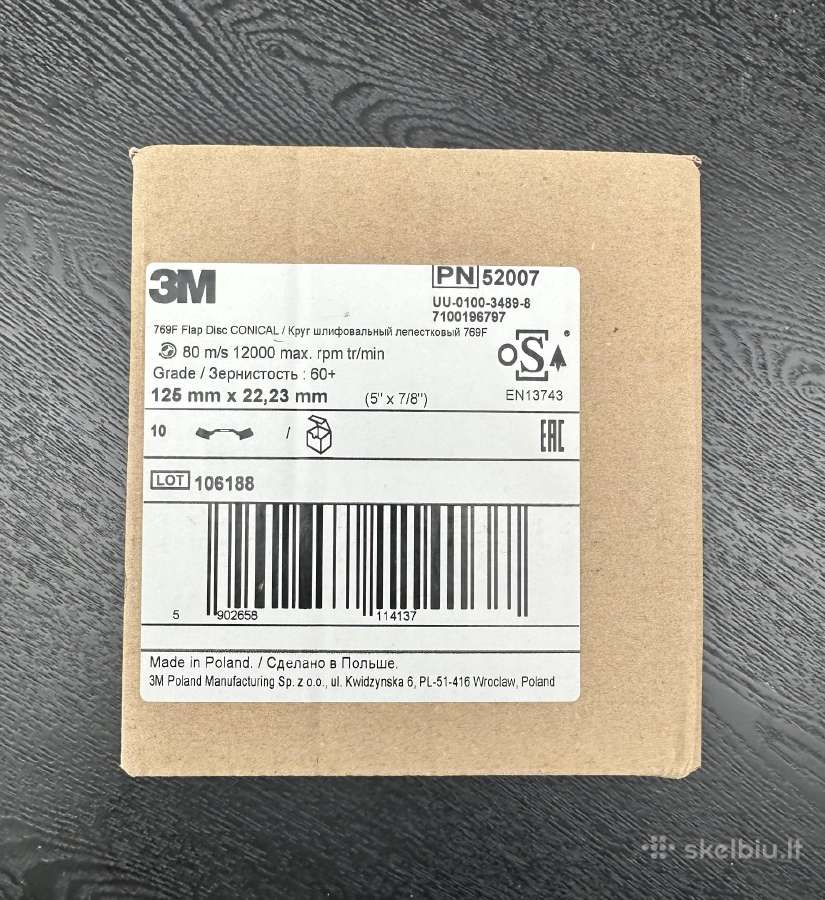Lapelinis šlifavimo diskas 769f 125mm 60+ kūginis - nuotraukos Nr. 2