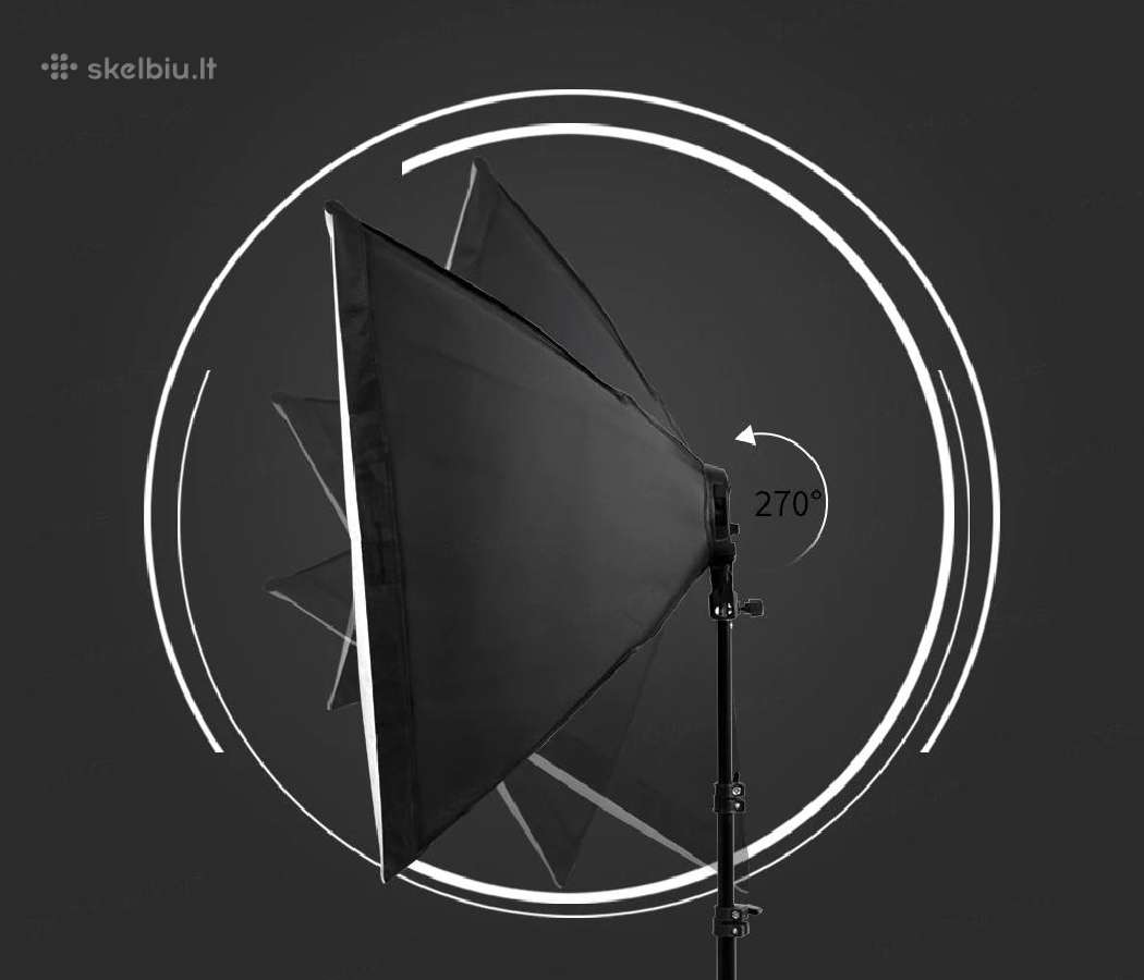 Apšvietimo rinkinys (softbox, stovai, lemputės) - nuotraukos Nr. 5