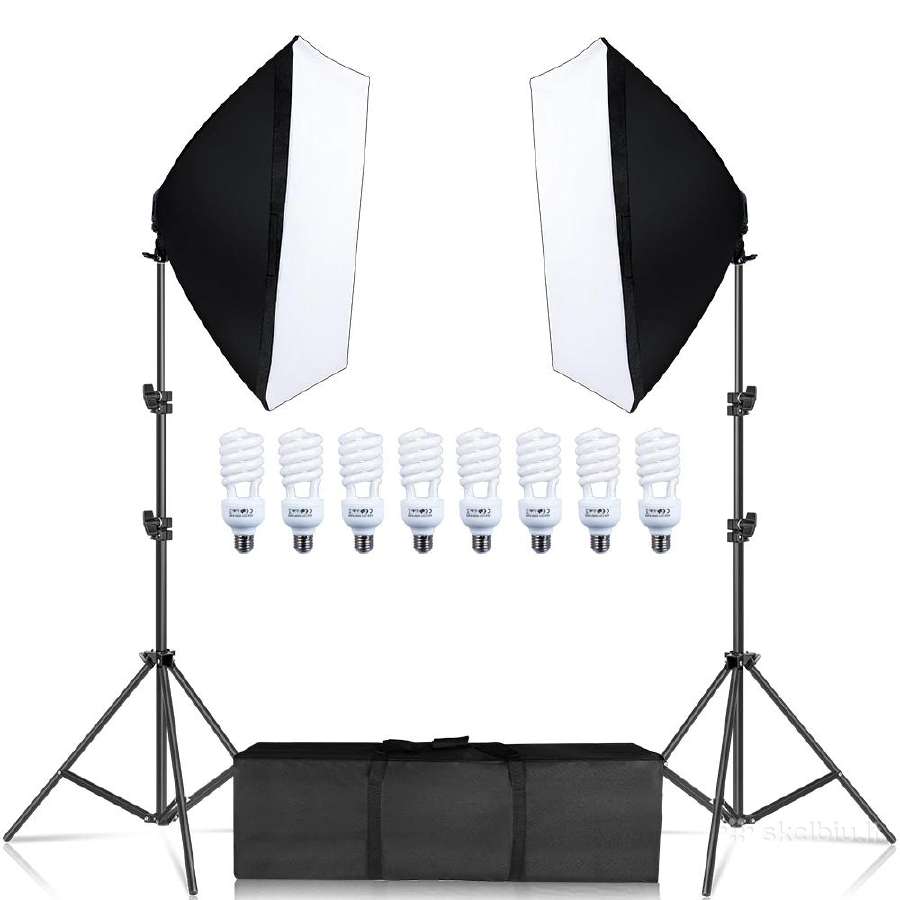 Apšvietimo rinkinys (softbox, stovai, lemputės) - nuotraukos Nr. 6