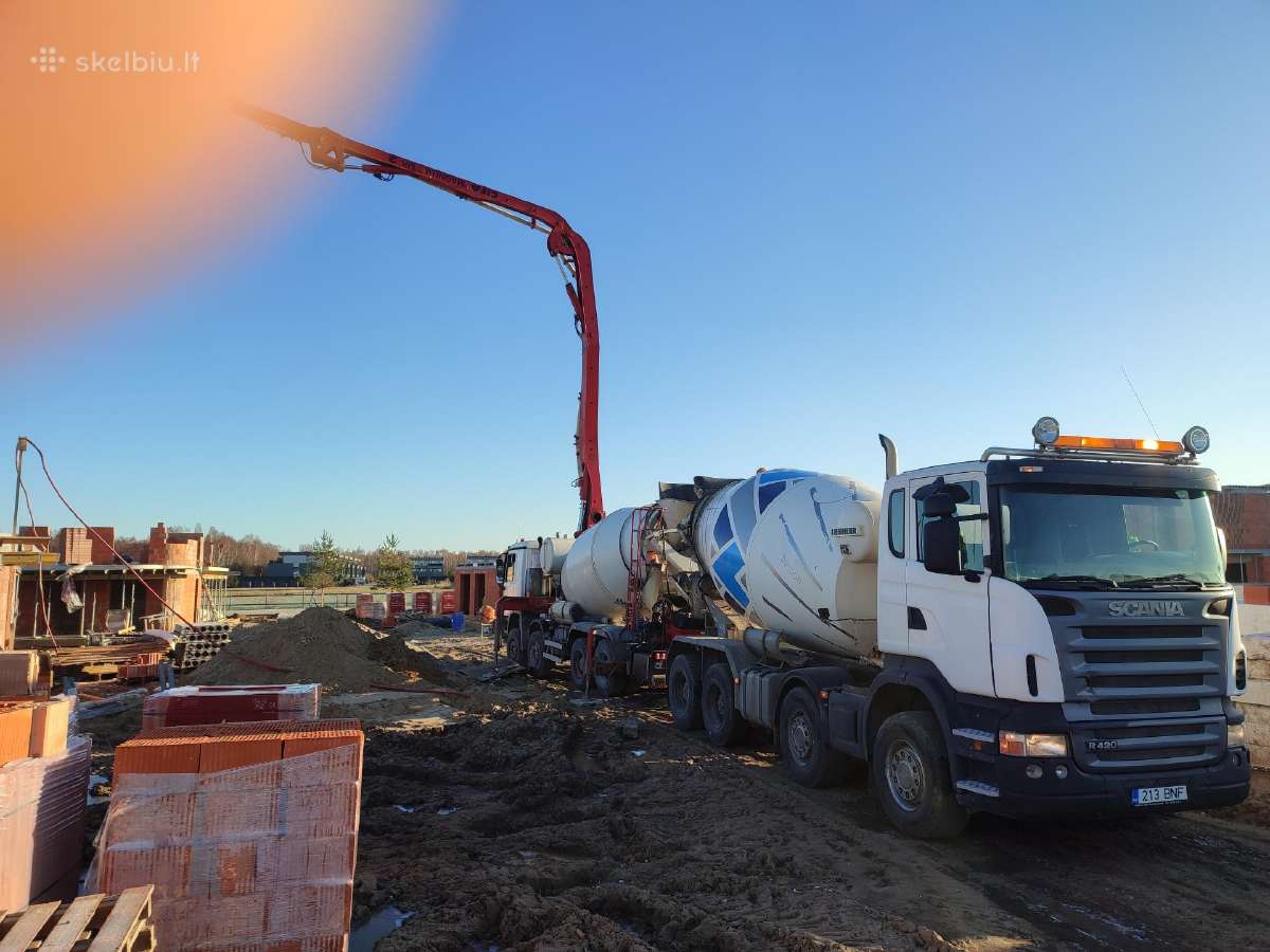 Betono siurblio ir betonvežio paslaugos Cfa polių