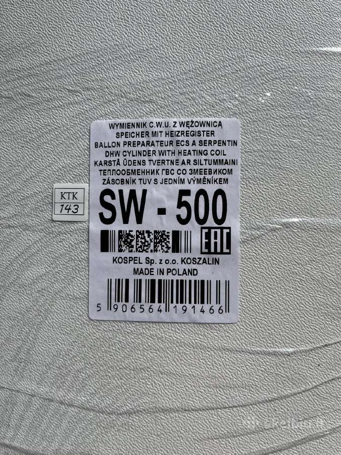 Naujas vandens šildymo katilas Kospel Sw - 500 - nuotraukos Nr. 6