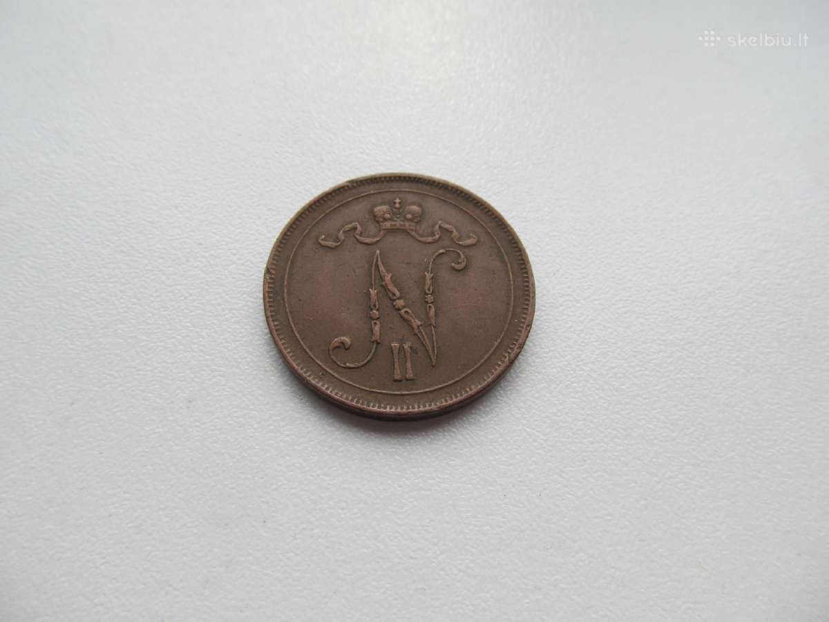10 pennia , Rusija Suomija , 1916 - nuotraukos Nr. 2