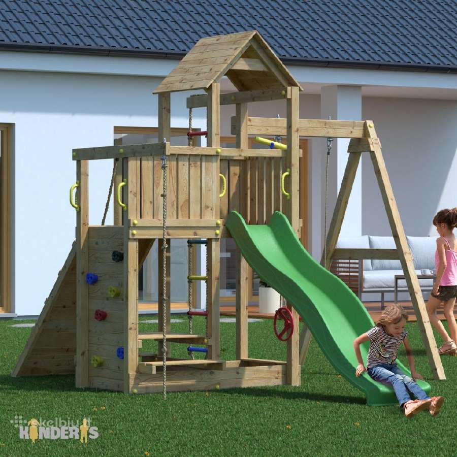 Medinė žaidimų aikštelė su sūpynėm "Aktyvukas" - nuotraukos Nr. 3
