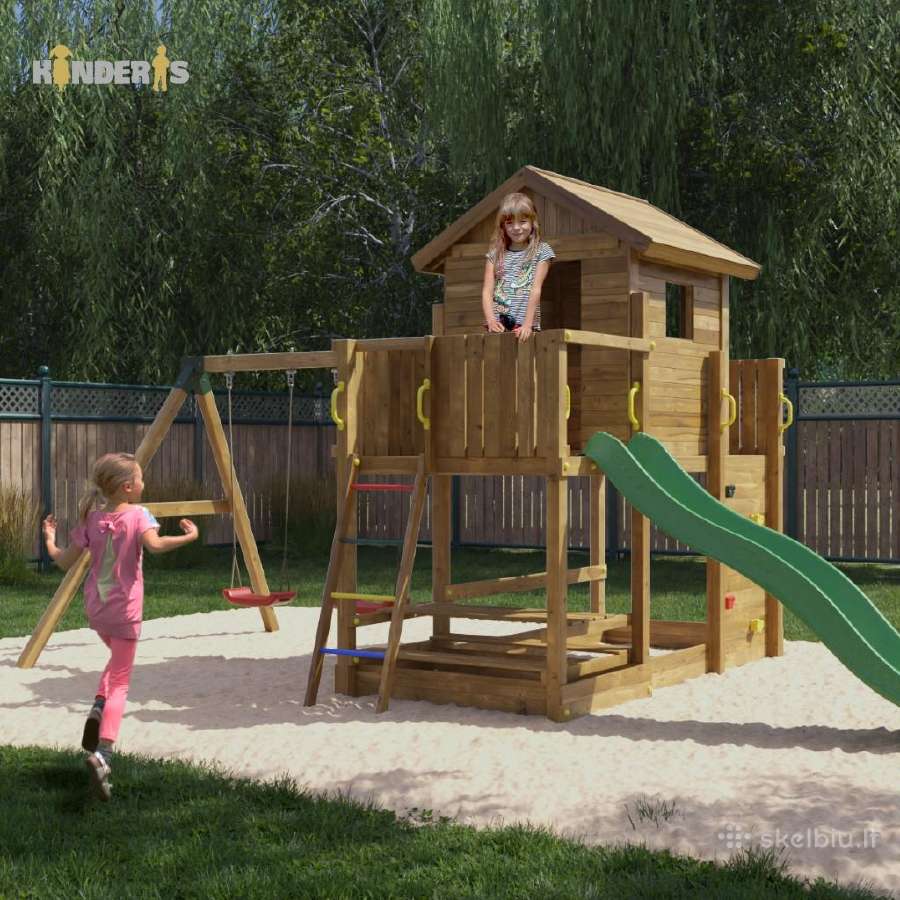 Medinė žaidimų aikštelė su sūpynėm "Marsas" - nuotraukos Nr. 7