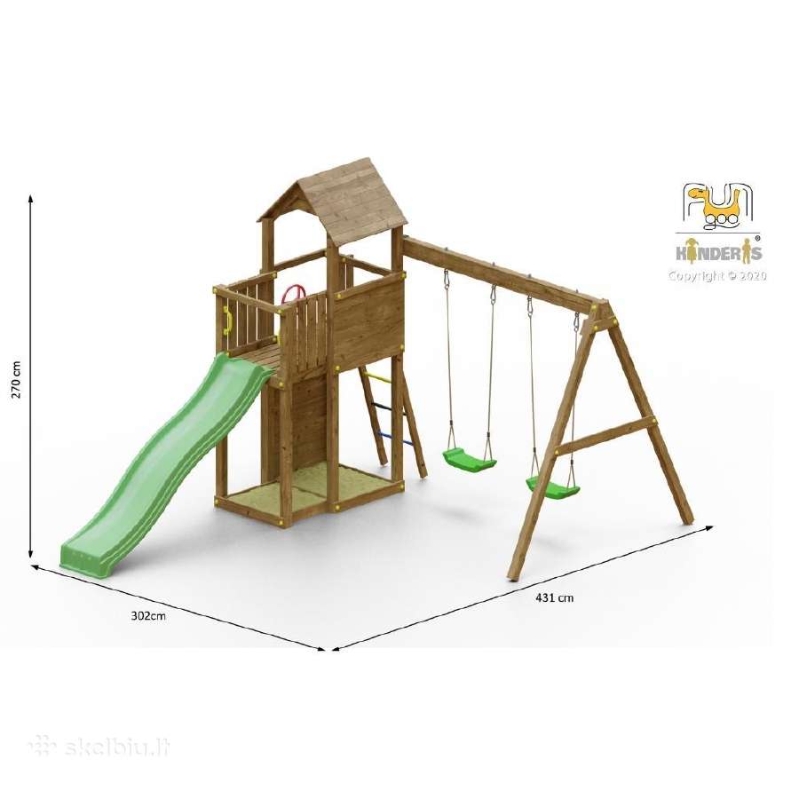 Medinė žaidimų aikštelė "Bumsis 3" - nuotraukos Nr. 2