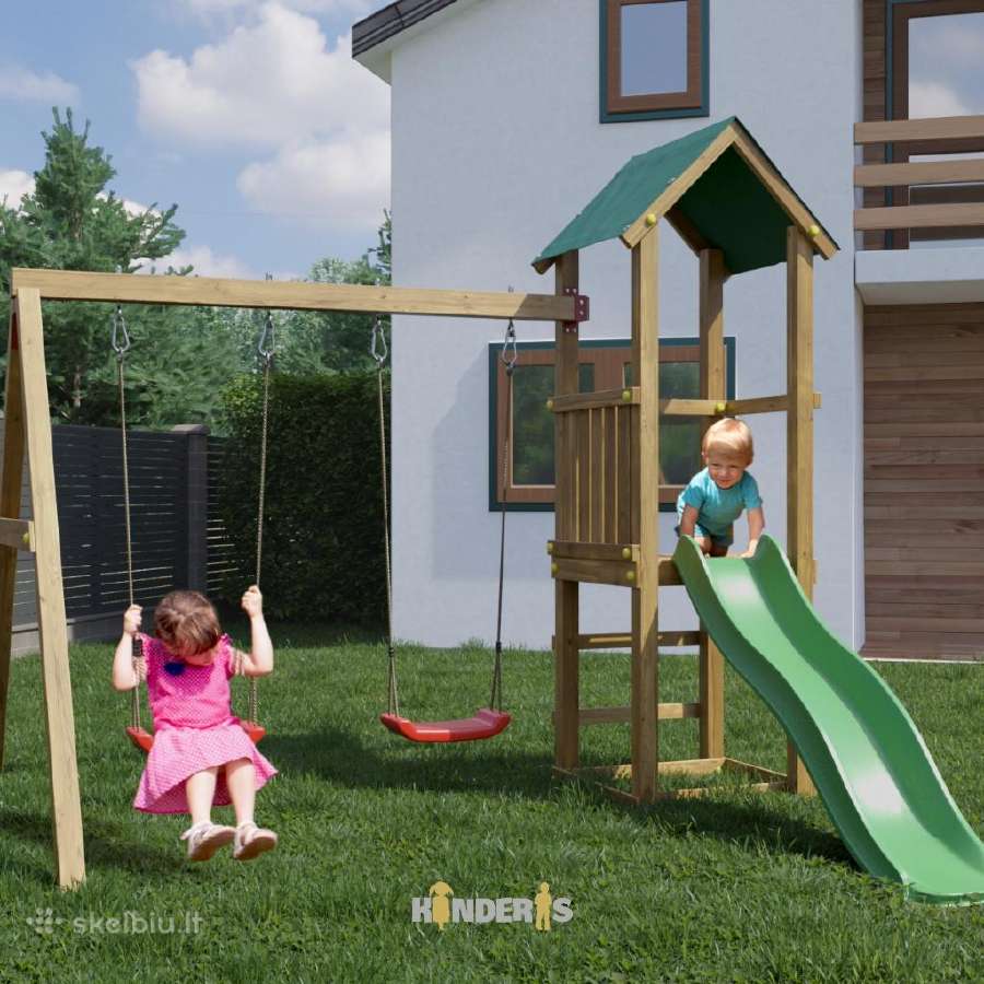 Medinė žaidimų aikštelė su sūpynėm "Lukas" - nuotraukos Nr. 7