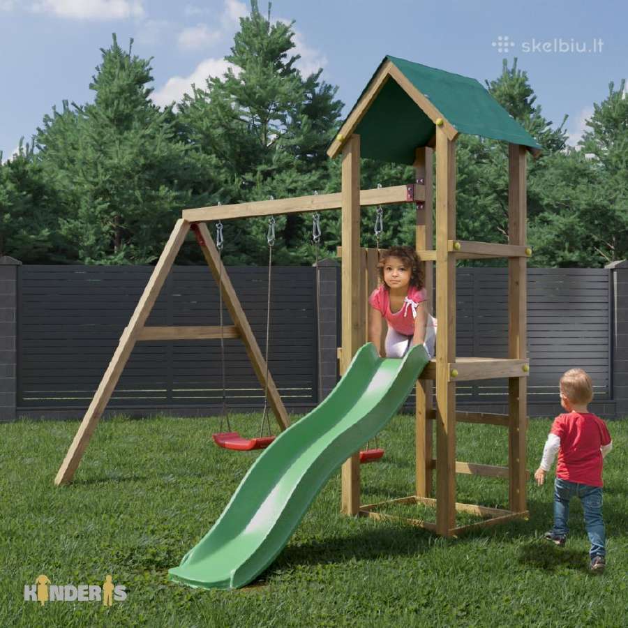 Medinė žaidimų aikštelė su sūpynėm "Lukas" - nuotraukos Nr. 8