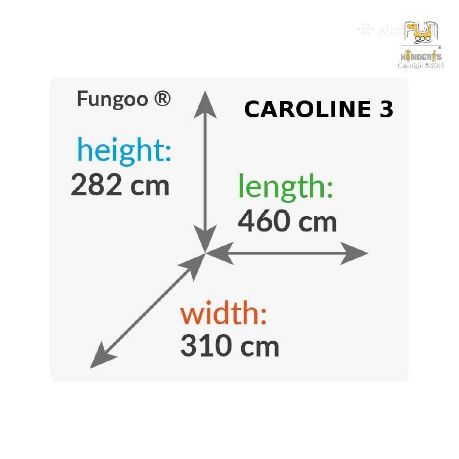 Lauko žaidimų aikštelė "Caroline 3" (balta+pilka) - nuotraukos Nr. 3