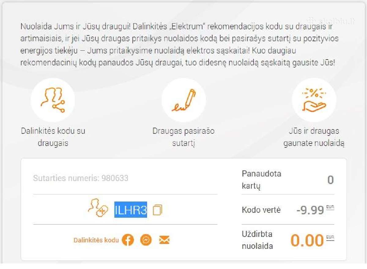 Nuolaidos kodas Elektrum