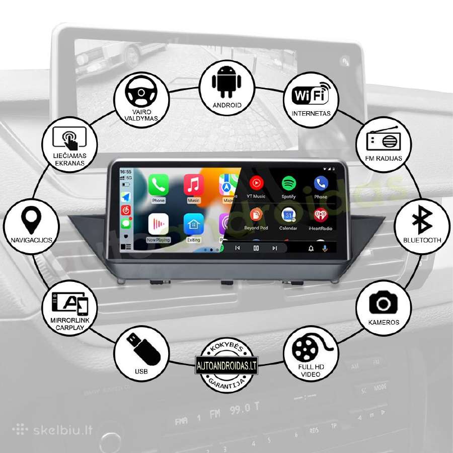 Bmw X1 E84 2009-15 Android multimedia Usb/GPS/WiFi - nuotraukos Nr. 2
