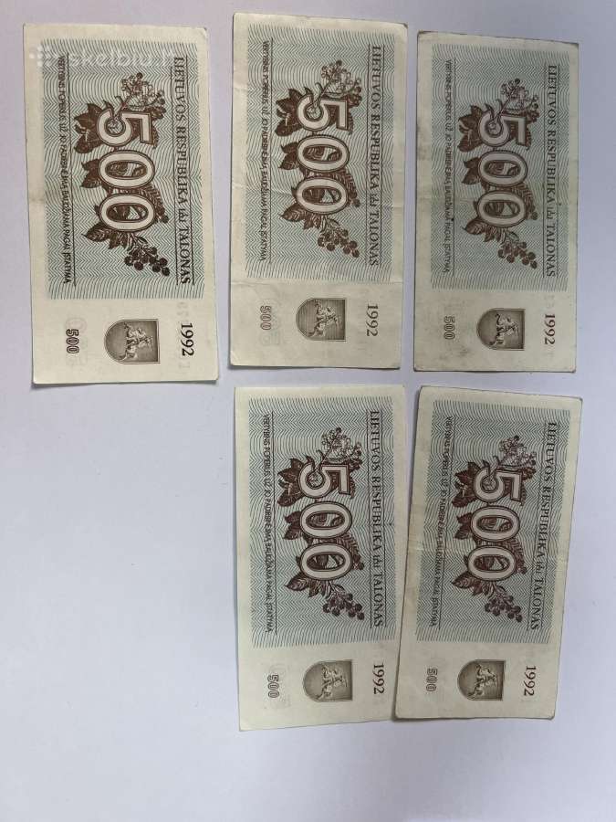 500 talonu 1992 metai - nuotraukos Nr. 2