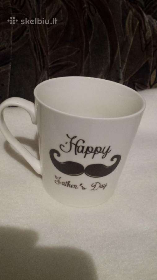 Baltas puodelis tevo dienai "Happy fathers Day" - nuotraukos Nr. 2