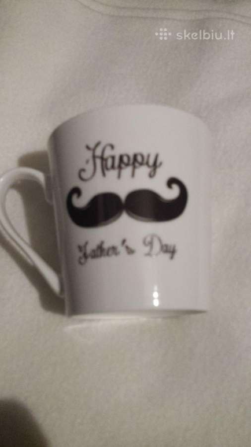 Baltas puodelis tevo dienai "Happy fathers Day" - nuotraukos Nr. 3