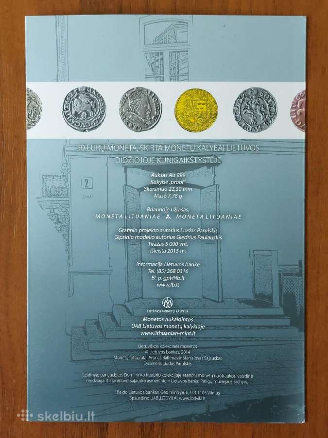 Lankstinukai 2015 m. skirti LDK monetų kalybai . - nuotraukos Nr. 14