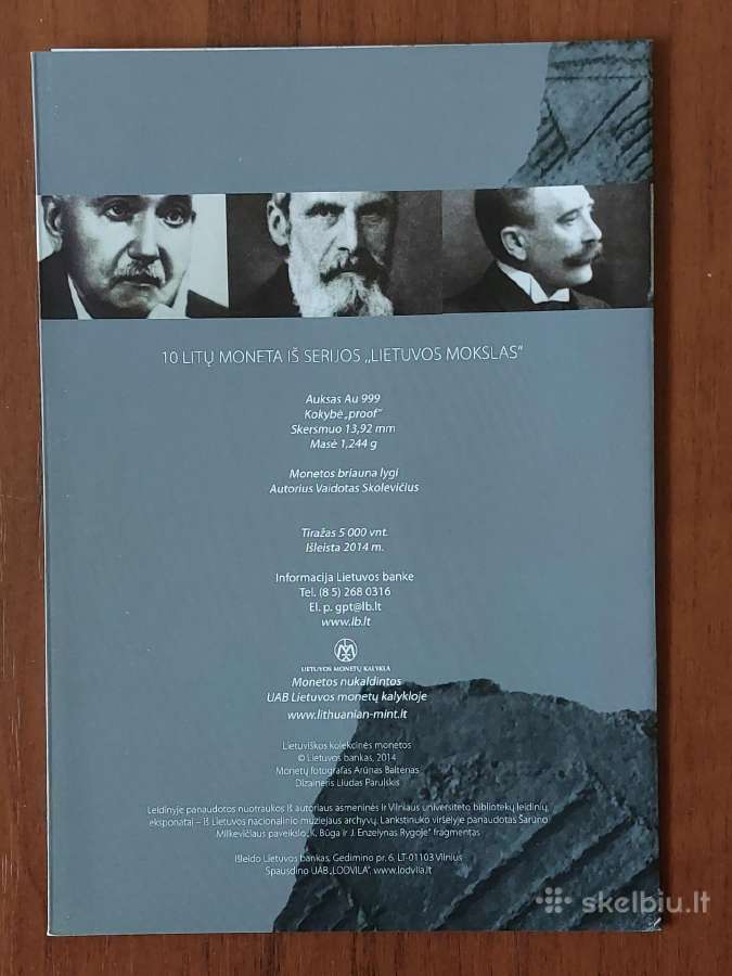 Lankstinukas 2014 m. monetai Lietuvos mokslas - nuotraukos Nr. 3