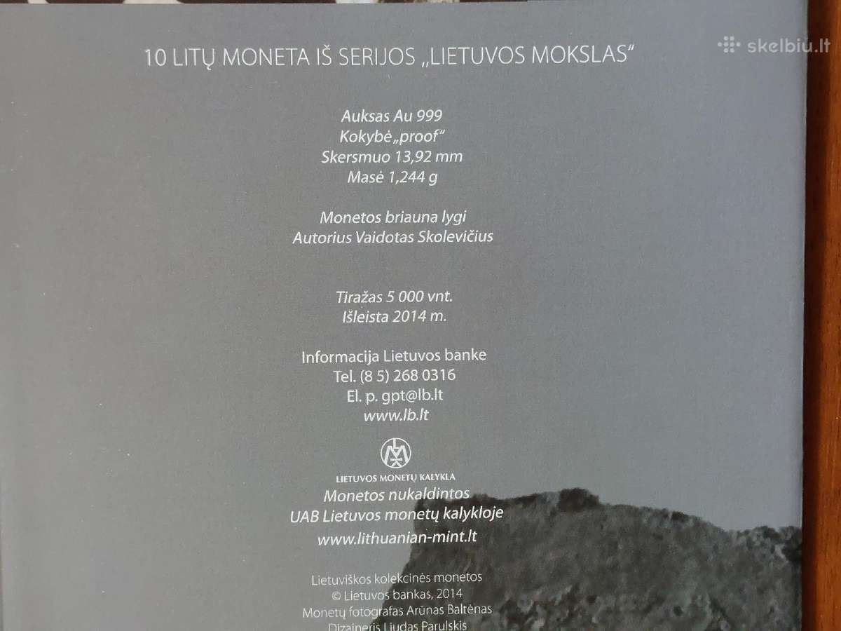 Lankstinukas 2014 m. monetai Lietuvos mokslas - nuotraukos Nr. 7