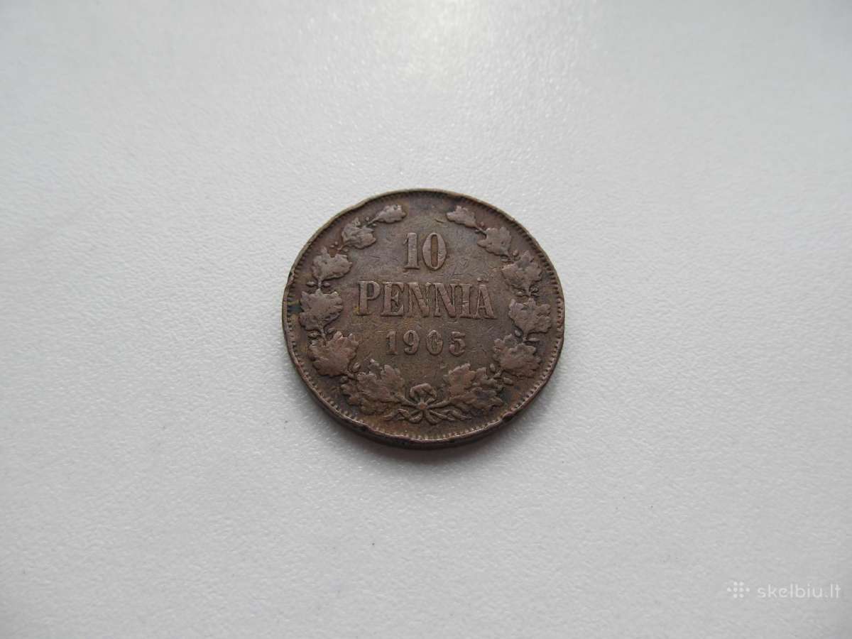 10 pennia , Rusija Suomija ,1905, 1907, 1908
