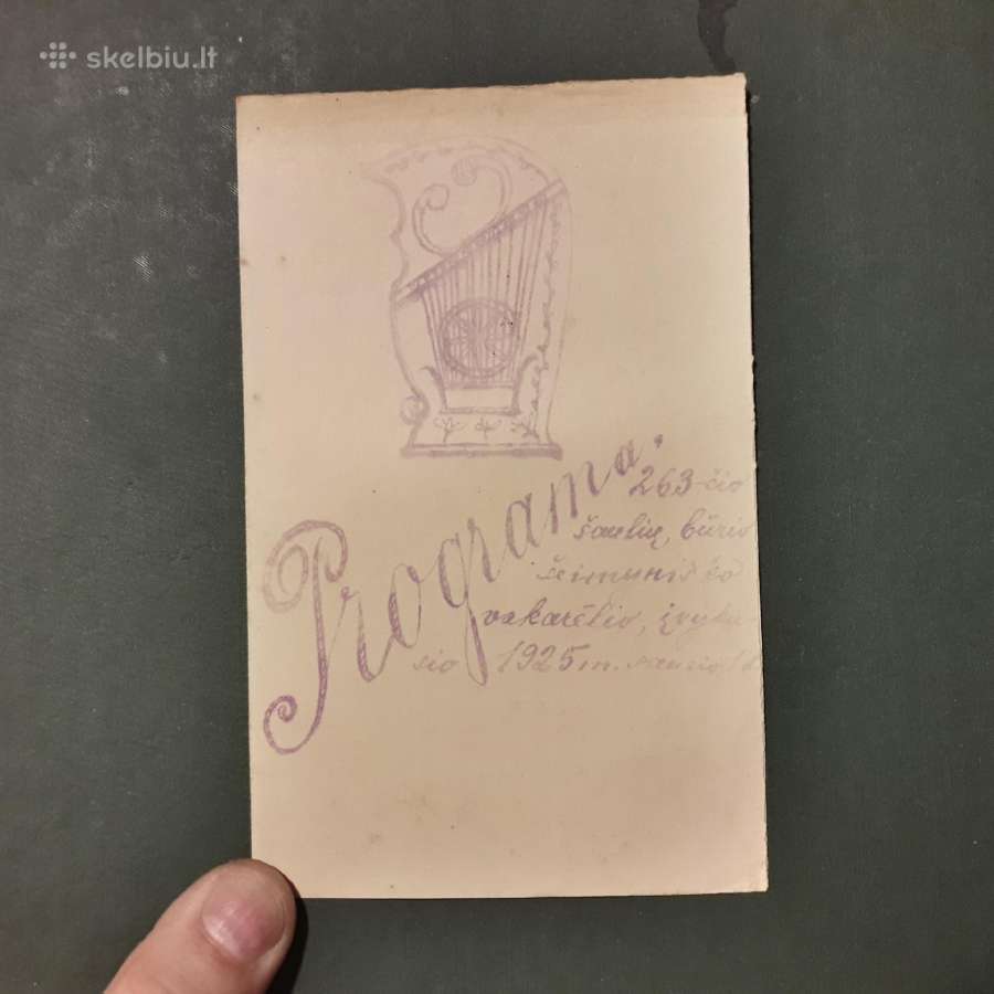 263-čio šaulių būrio vakarėlio programa 1925 metai