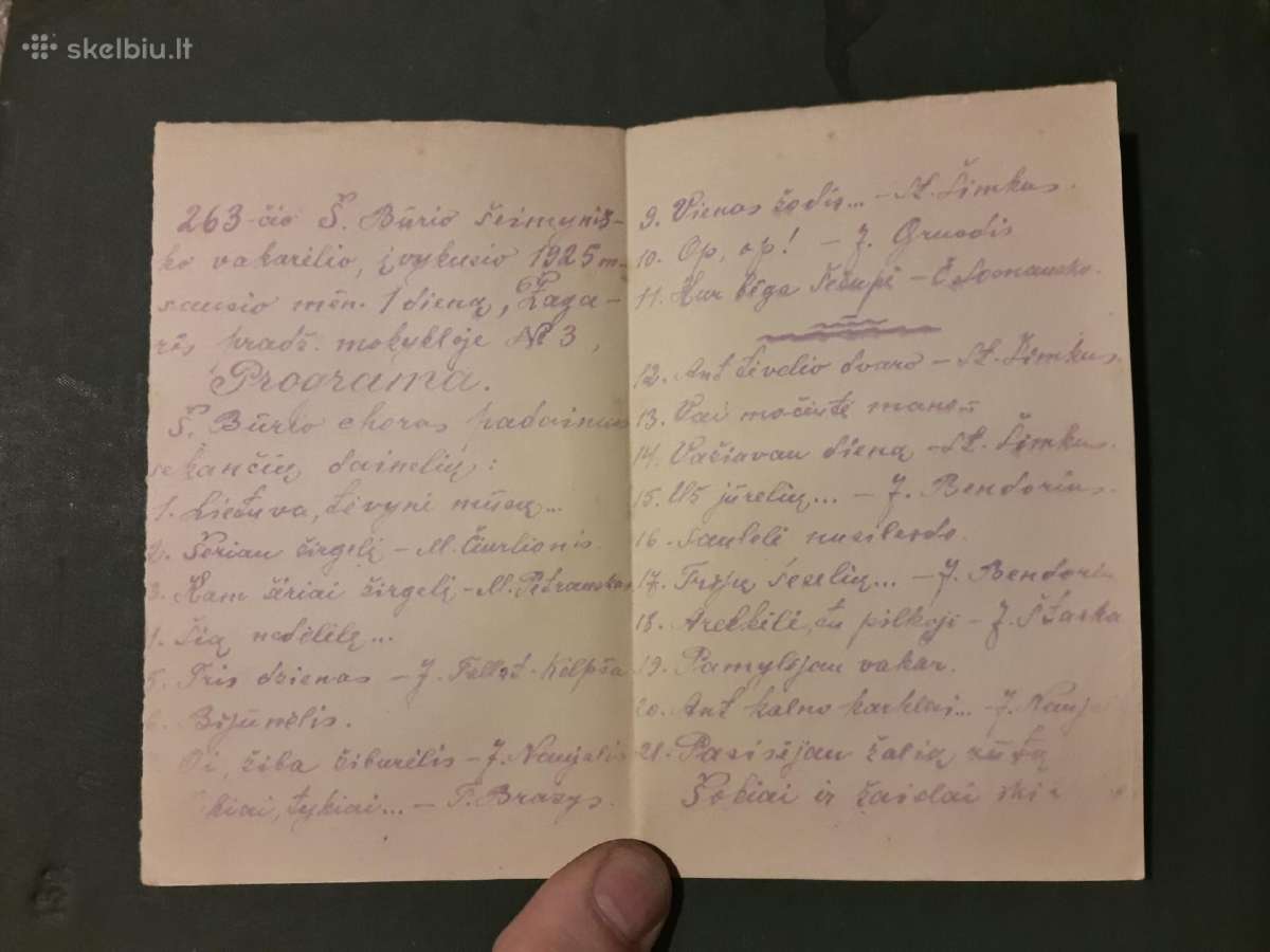 263-čio šaulių būrio vakarėlio programa 1925 metai - nuotraukos Nr. 2