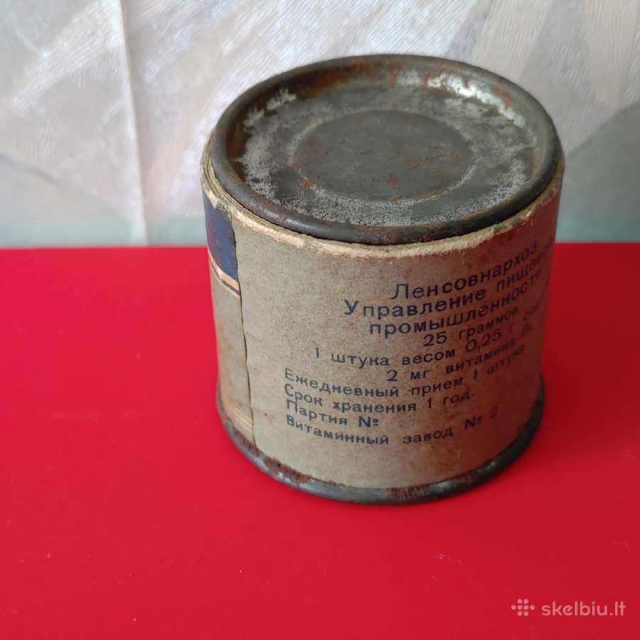 Sena 1961 m. dėžutė nuo vitamynų. - nuotraukos Nr. 2