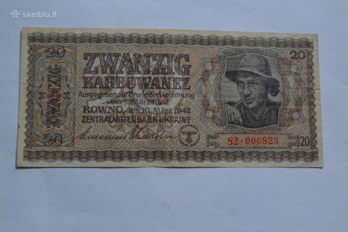 20 karbovancu 1942 m.puikus banknotas