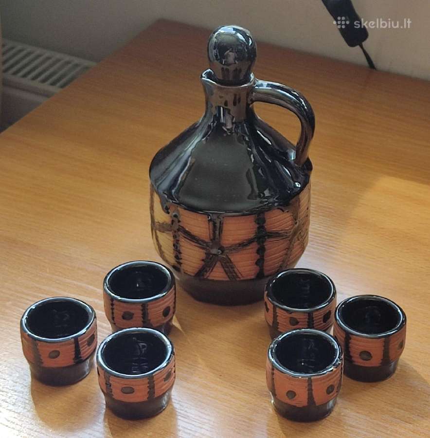 Molinis grafinas su 6 stikliukais