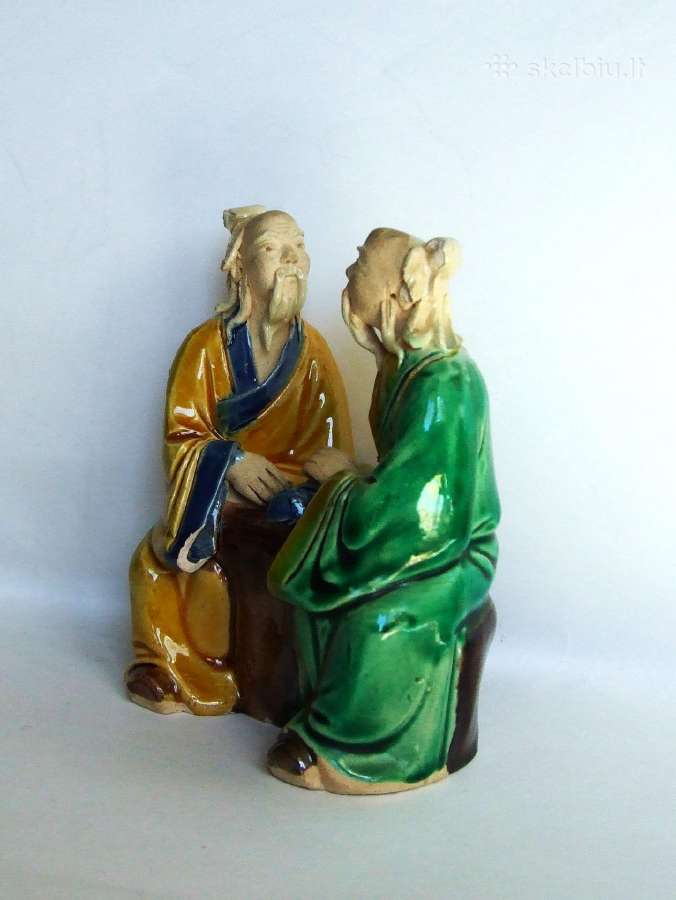 Figurelė "Du išminčiai" (Mud man) keramika Kinija - nuotraukos Nr. 2