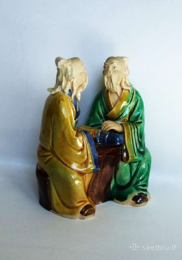 Figurelė "Du išminčiai" (Mud man) keramika Kinija - nuotraukos Nr. 3