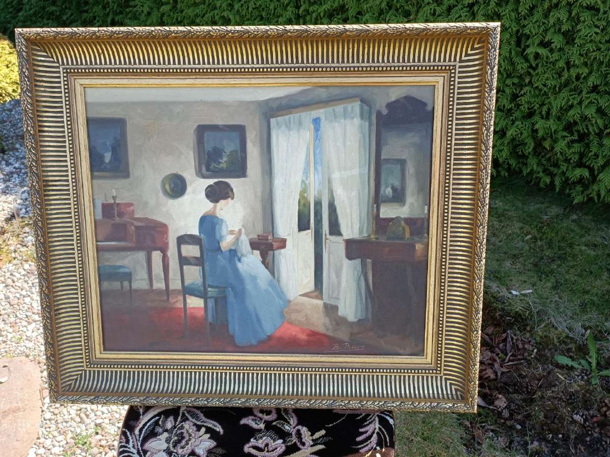 Bente Berg autorinis paveikslas "Siuvanti moteris" - nuotraukos Nr. 9