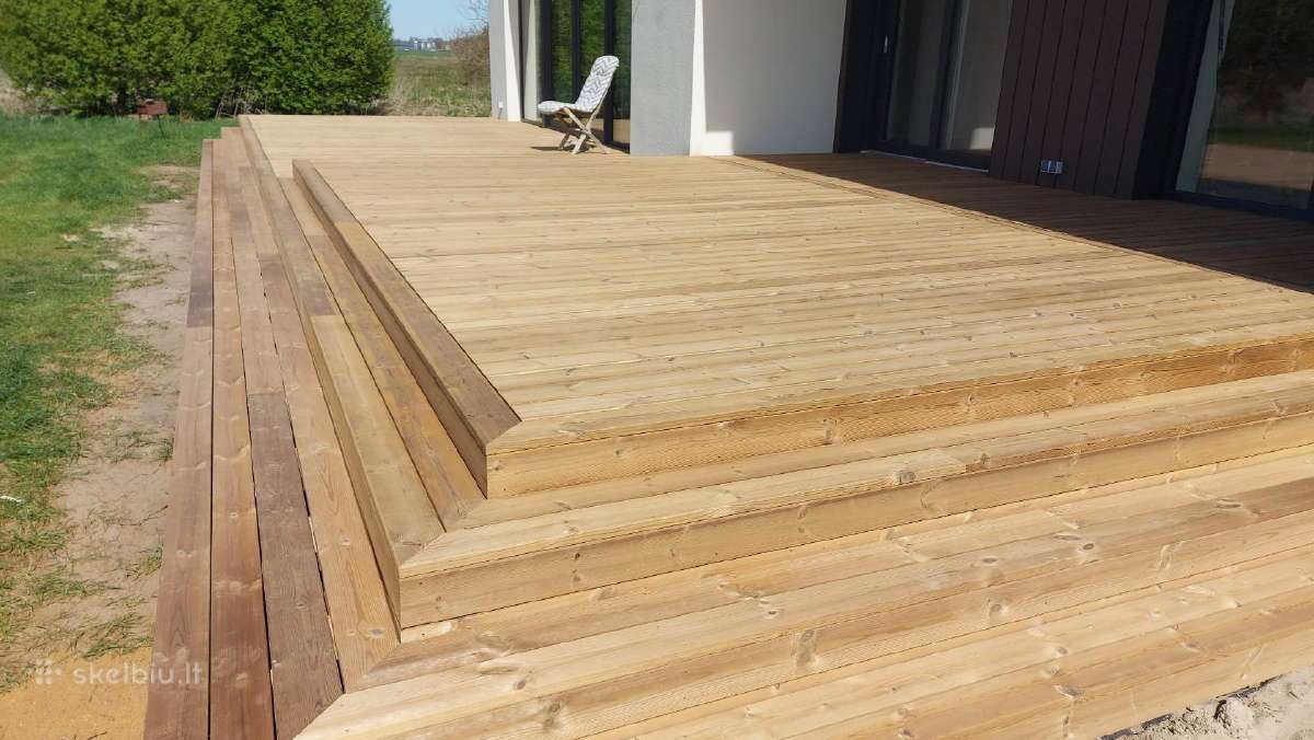 Suomiškos termo medienos terasinės Ab -25eur/m2 - nuotraukos Nr. 9