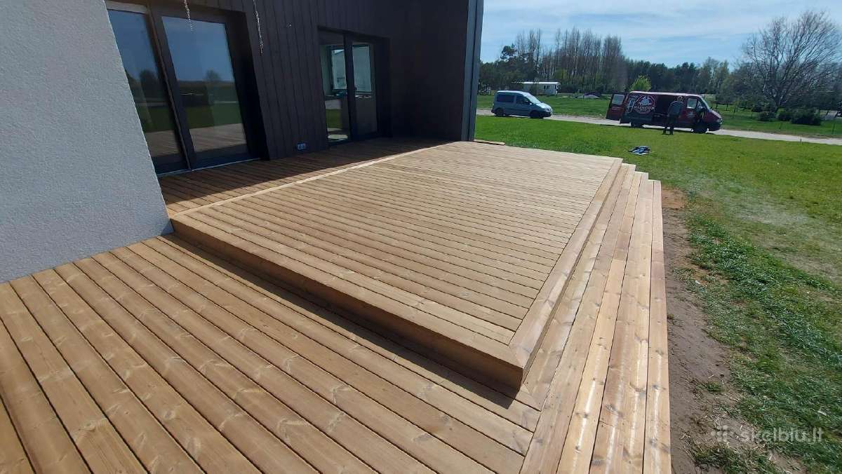 Suomiškos termo medienos terasinės Ab -25eur/m2 - nuotraukos Nr. 6