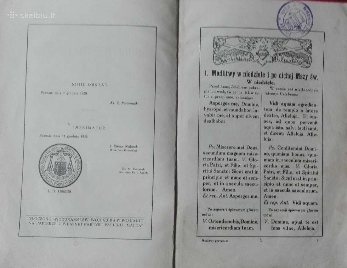 376. Modlitwy Przygodne Dla Uzytku Kaplanw 1929 m. - nuotraukos Nr. 3