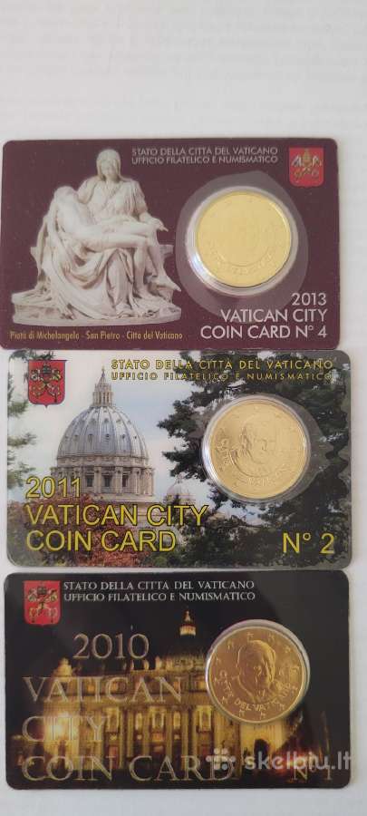 Vatican 50 cent monetų kortele10/11/13/15/16/17/18 - nuotraukos Nr. 3