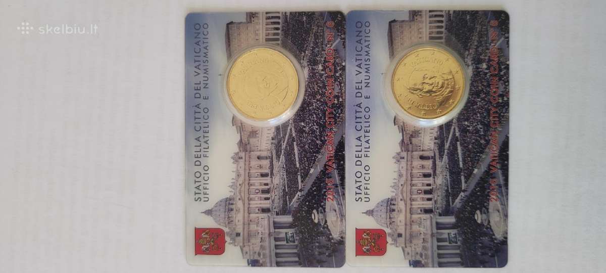 Vatican 50 cent monetų kortele10/11/13/15/16/17/18 - nuotraukos Nr. 5