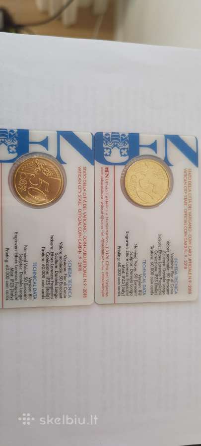 Vatican 50 cent monetų kortele10/11/13/15/16/17/18 - nuotraukos Nr. 10