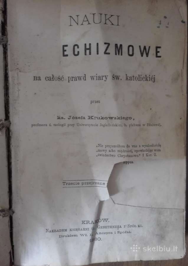 381. Nauki Katechizmowych Biblia 1880 - nuotraukos Nr. 2
