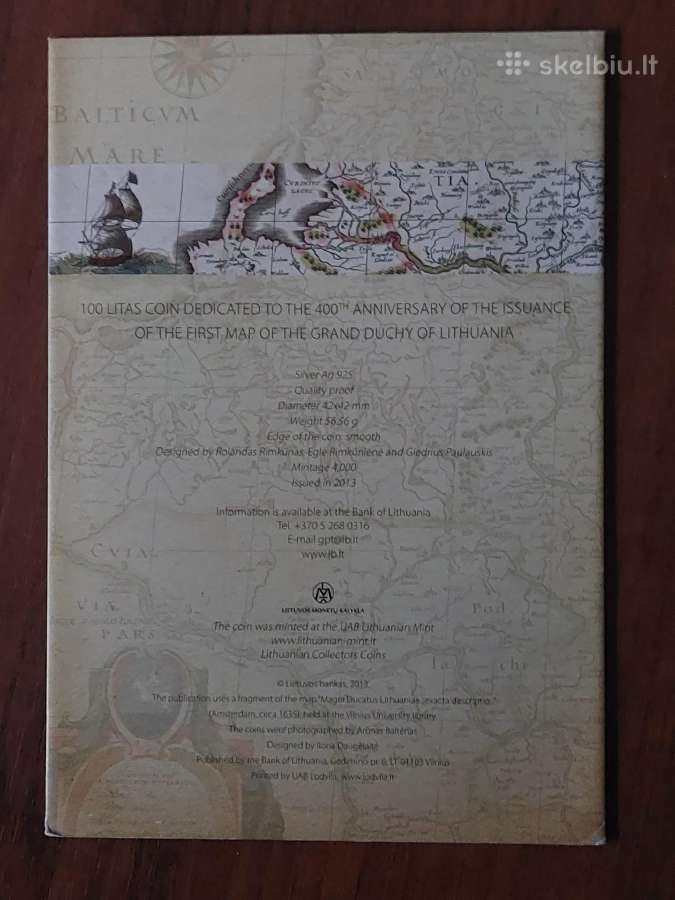 Lankstinukas monetai 100 litų 2013 m. - nuotraukos Nr. 4